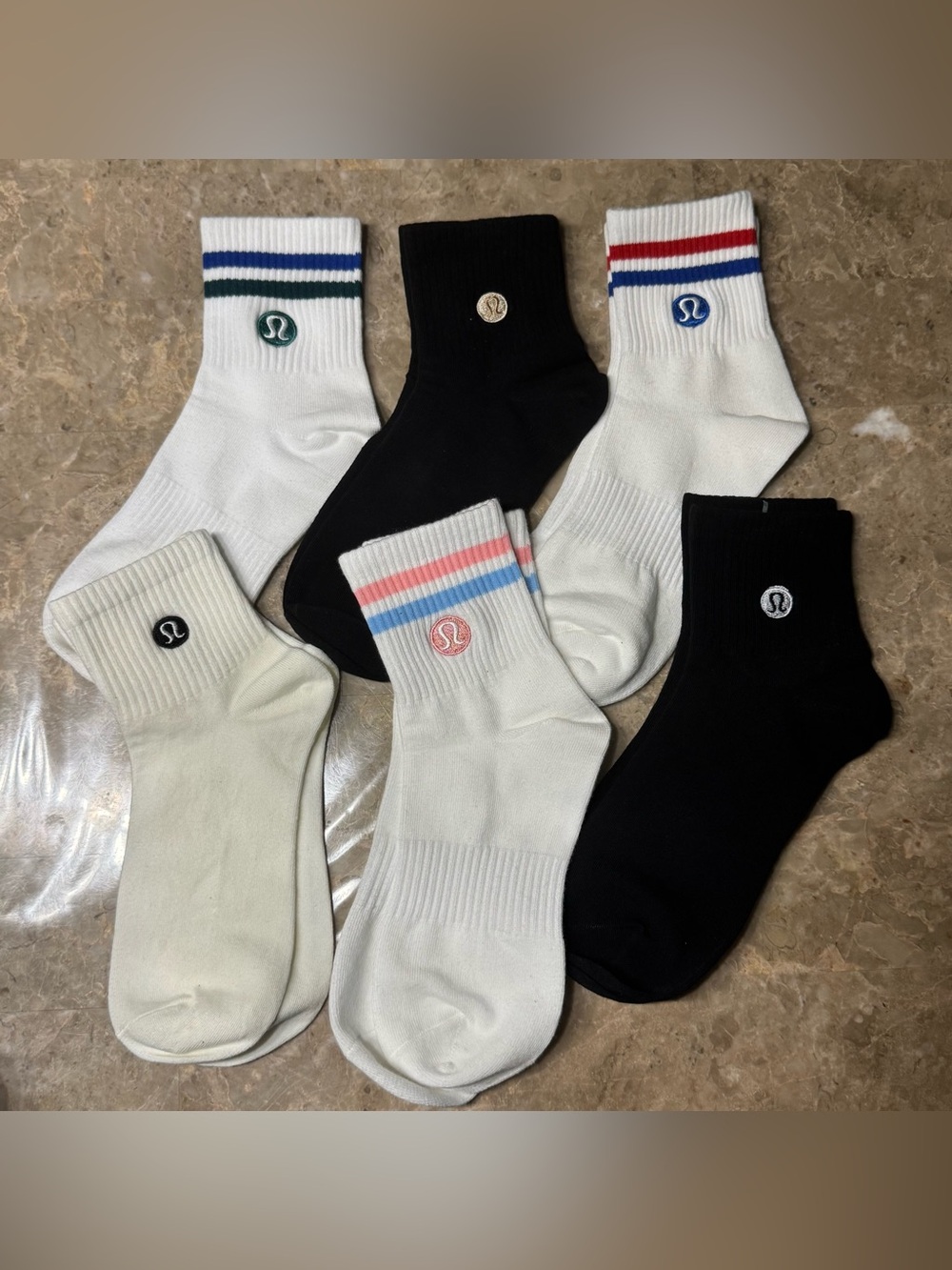 New Women’s Lululemon Athletica Socks 
6 pairs Size Medium 
Socks stretch